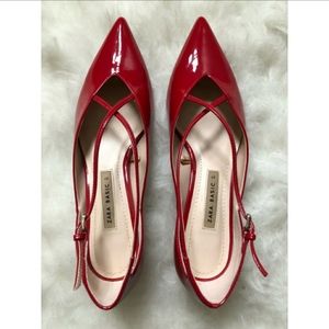 Zara red kitten heels